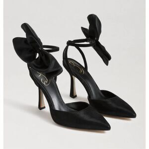 SAM EDELMAN Hailie Pointed Toe Black Stiletto Heel With Bow